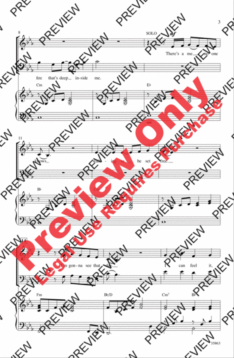 Born to Be Somebody (from Never Say Never) 4-Part scores gallery preview page 3