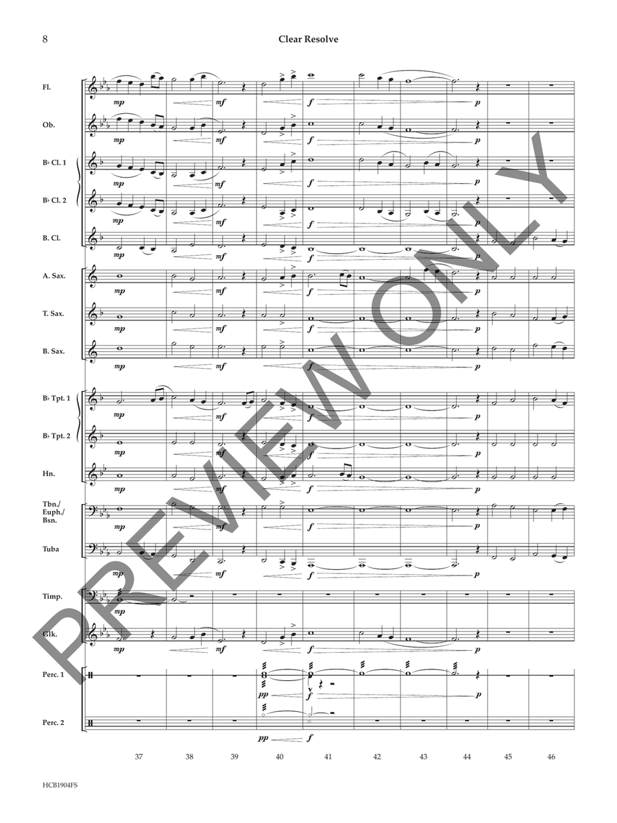 Clear Resolve (Score) Concert Band scores gallery preview page 9