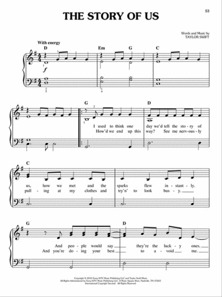 Taylor Swift – Speak Now Easy Piano scores gallery preview page 4