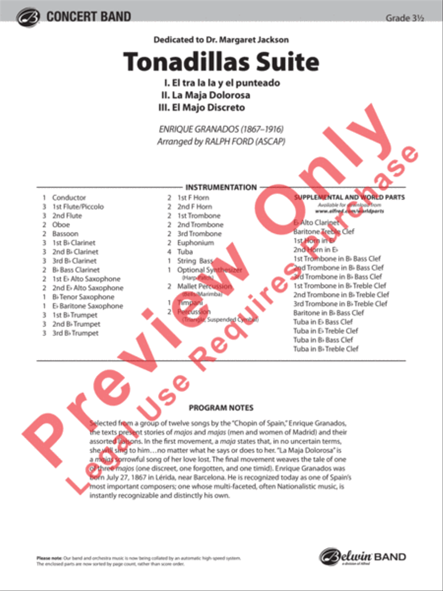 Tonadillas Suite Concert Band scores gallery preview page 2