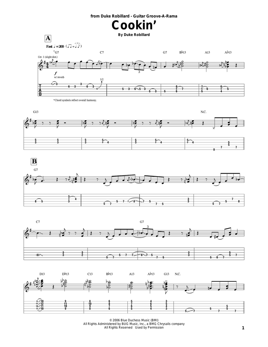 Cookin' Cookin' Acoustic Guitar scores gallery preview page 1