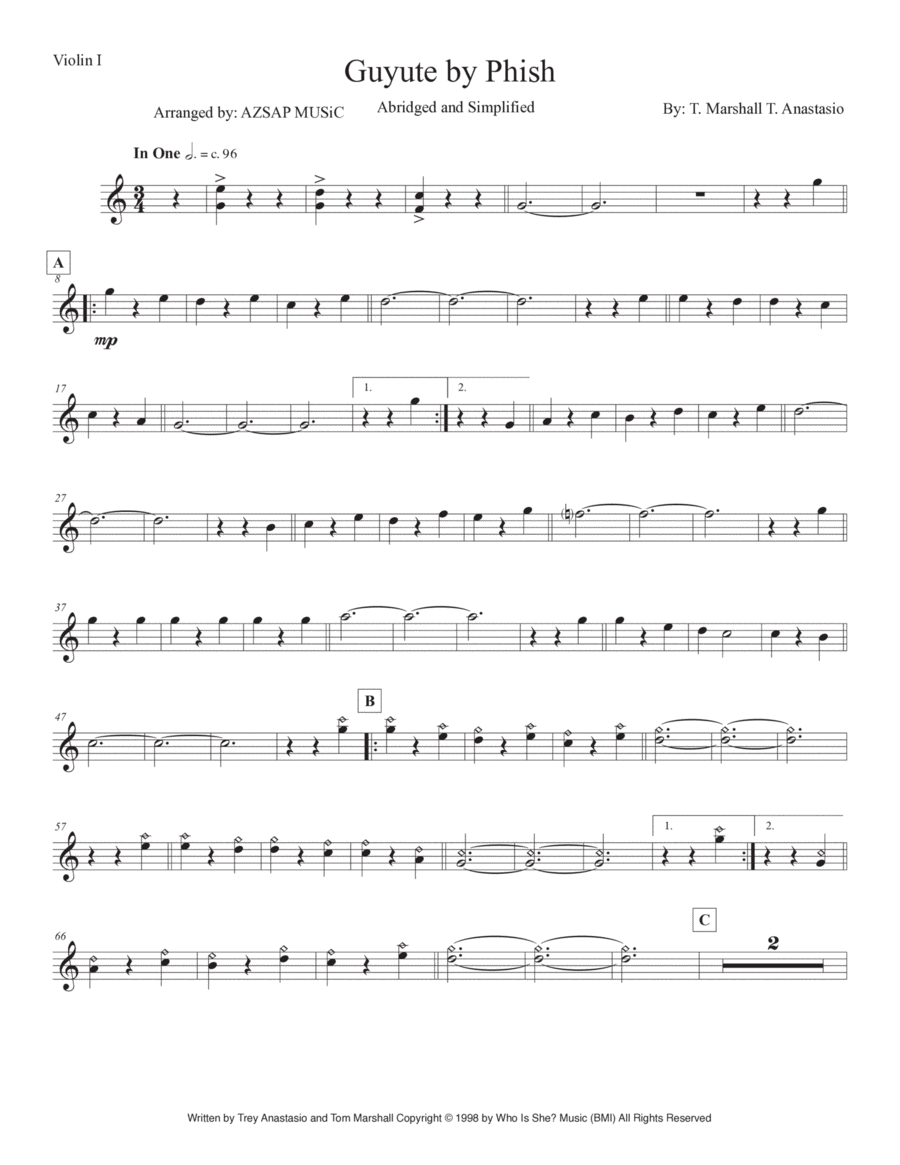 Guyute String Trio scores gallery preview page 1