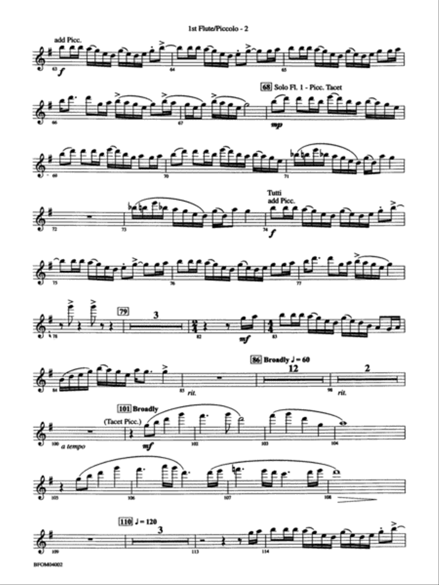 Prairiesong: Flute Full Orchestra scores gallery preview page 2