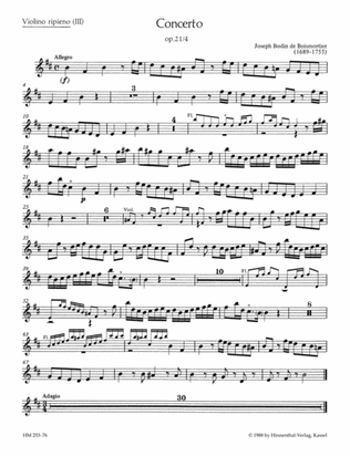 Concerto for 2 Solo Instruments (Flute, Violin or Flute, Oboe or 2 Flutes), 3 Violins and Basso continuo b minor op. 21/4