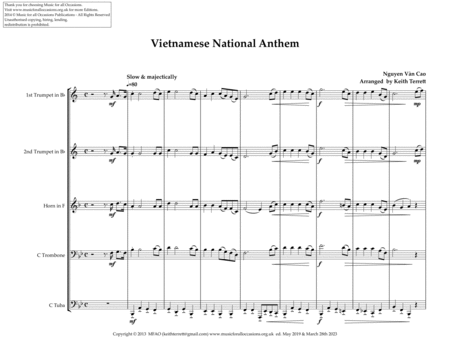 Vietnamese National Anthem for Brass Quintet image number null