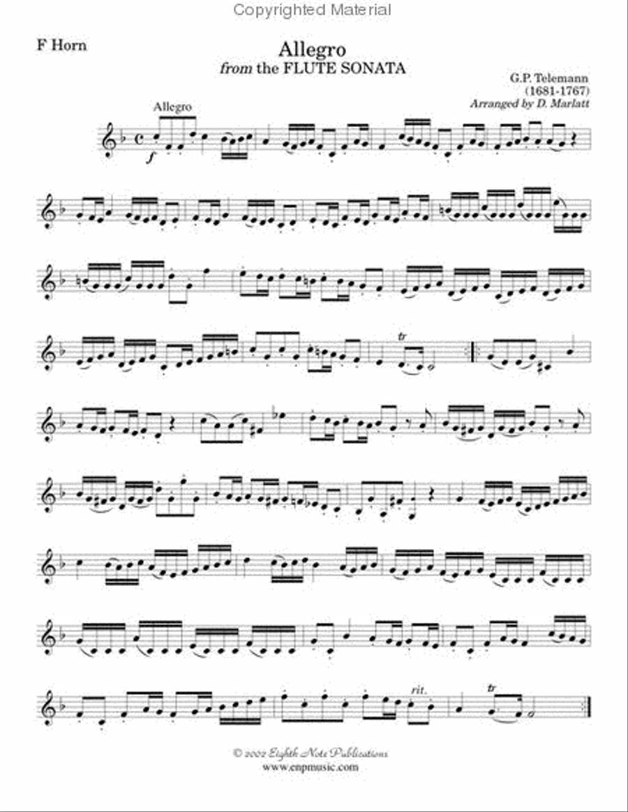 Allegro (from the Flute Sonata) Small Ensemble scores gallery preview page 2