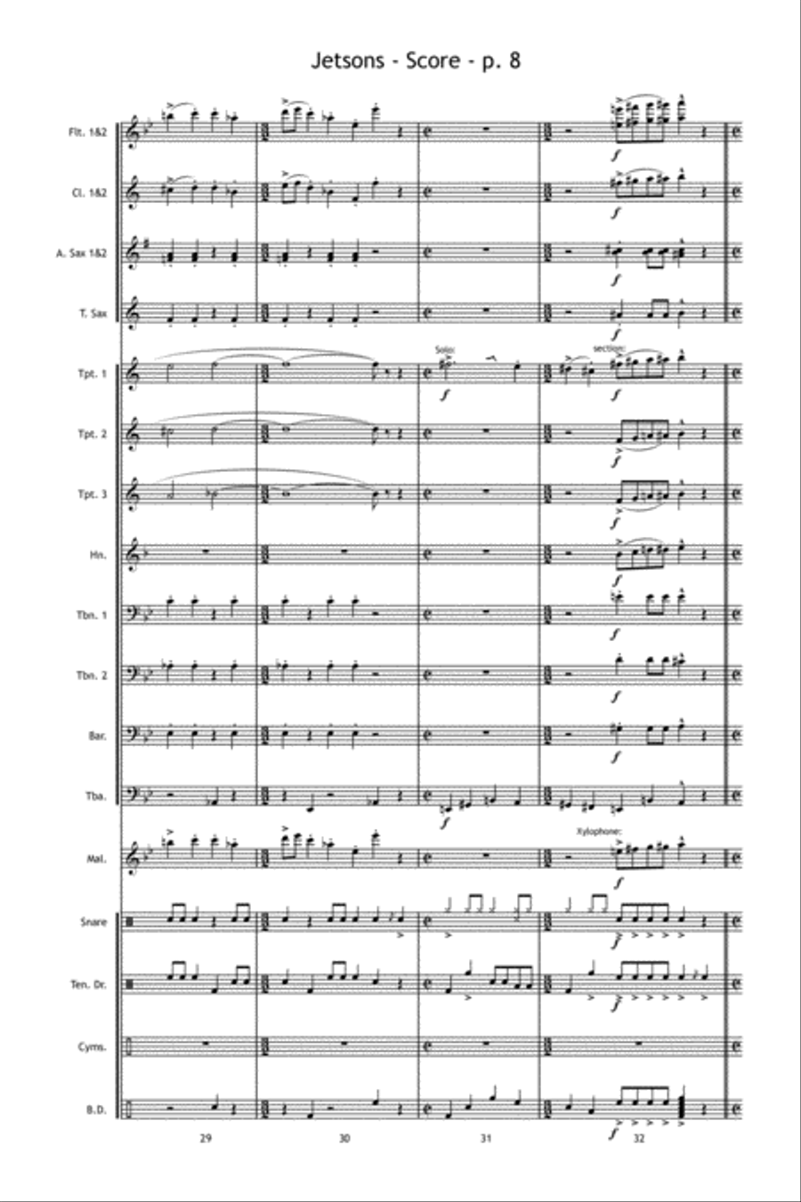 Jetsons Marching Band scores gallery preview page 9