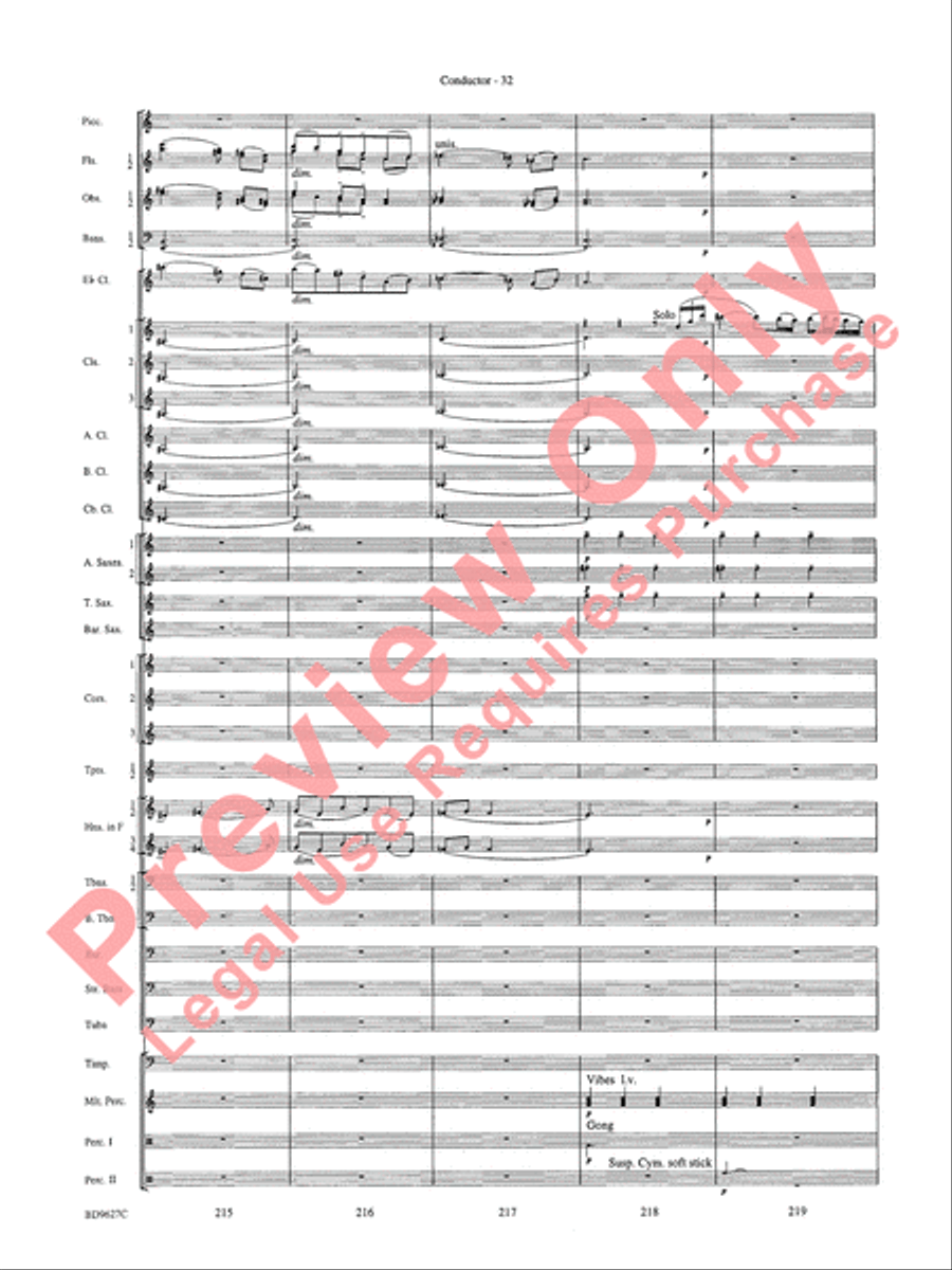 Variations on a Theme of Robert Schumann Concert Band scores gallery preview page 35