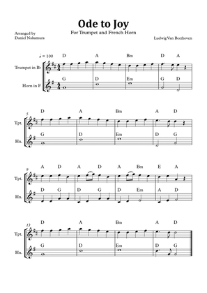 Ode to Joy (Easy Trumpet and French Horn)