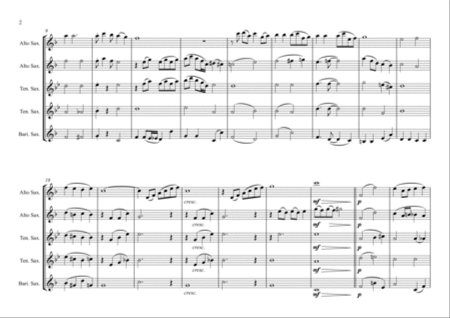 Over The Rainbow Over The Rainbow Saxophone Quintet scores gallery preview page 2