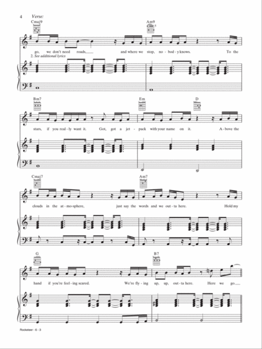 Rocketeer Piano, Vocal, Guitar scores gallery preview page 3