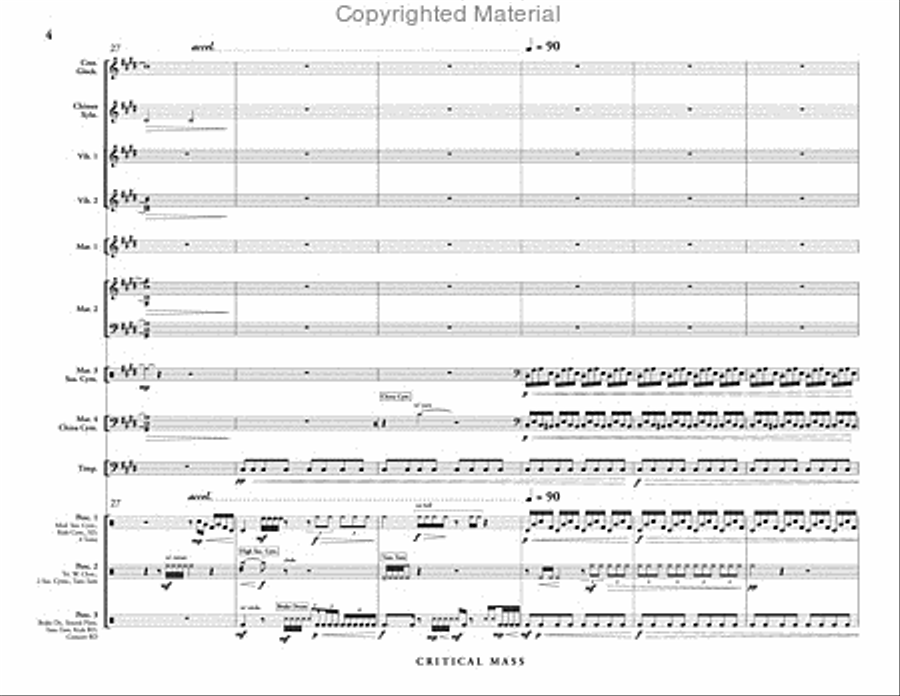 Critical Mass (score & parts) Percussion Ensemble scores gallery preview page 5