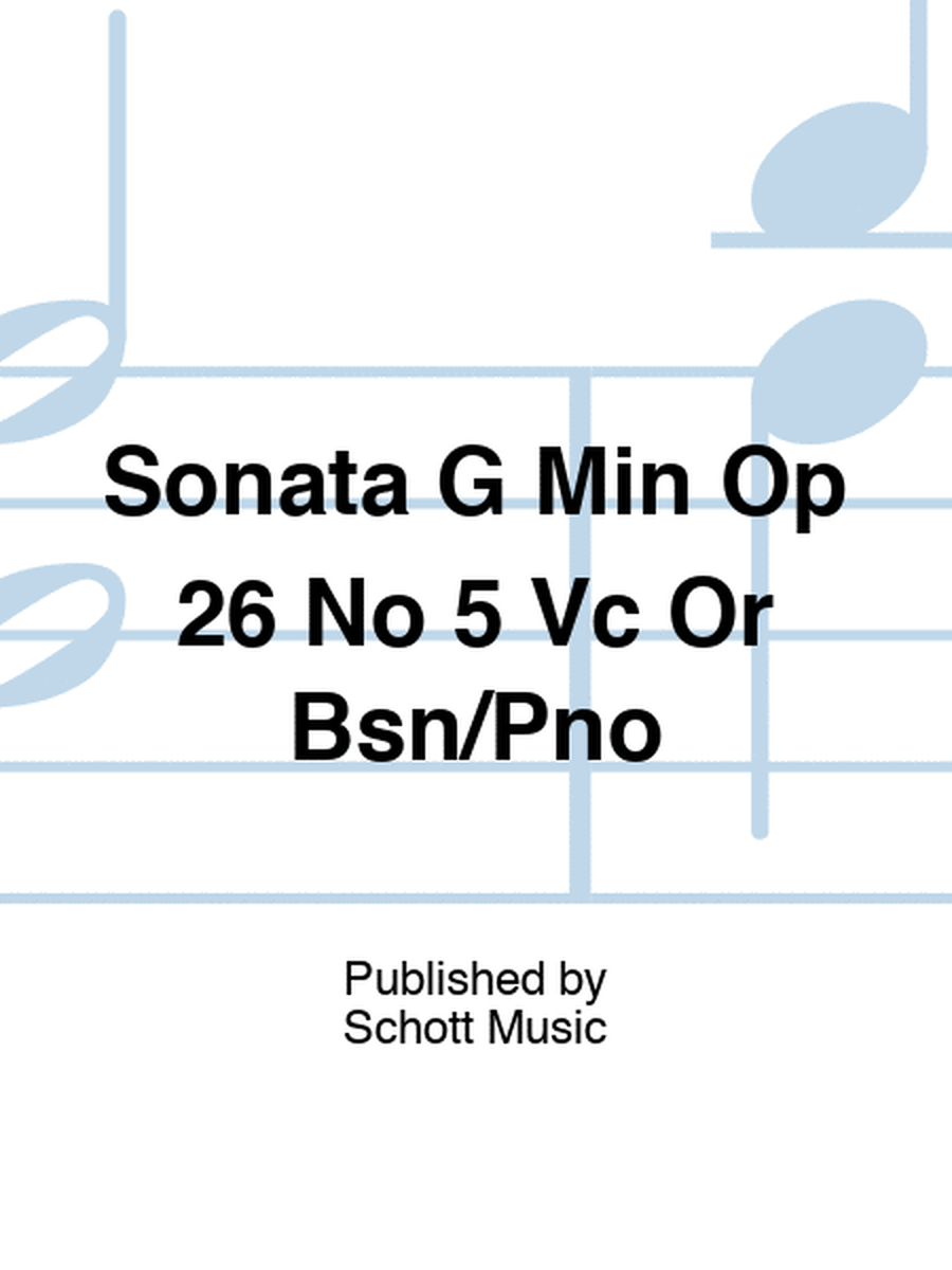 Boismortier - Sonata G Minor Op 26 No 5 Cello/Piano
