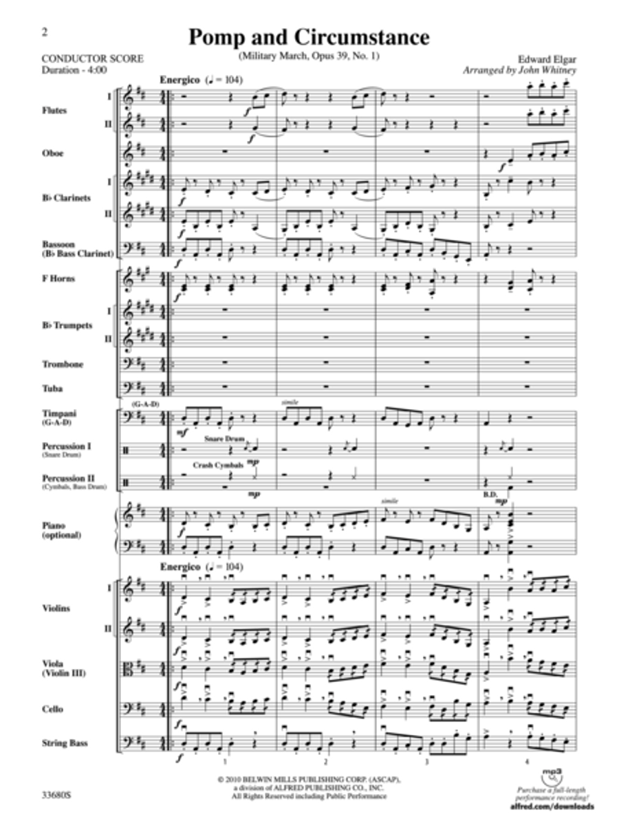 Pomp and Circumstance Full Orchestra scores gallery preview page 2