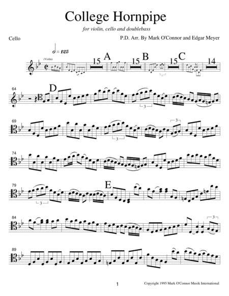 College Hornpipe (cello part - vln, cel, bs) image number null