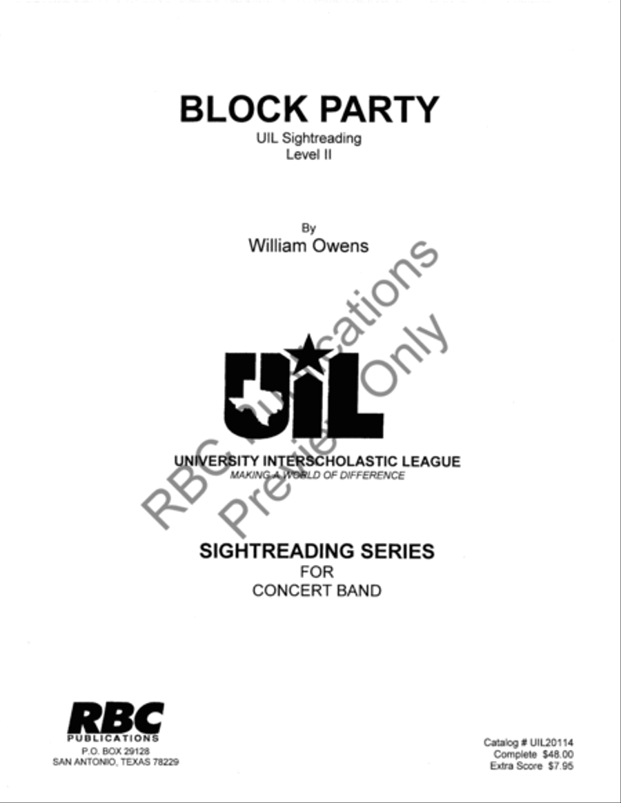 Block Party (Score) Concert Band scores gallery preview page 2