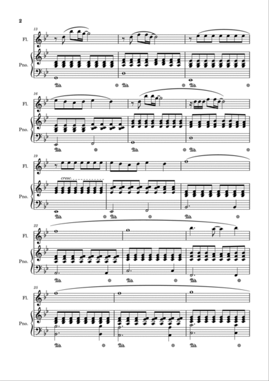 Somewhere Only We Know Flute Solo scores gallery preview page 2