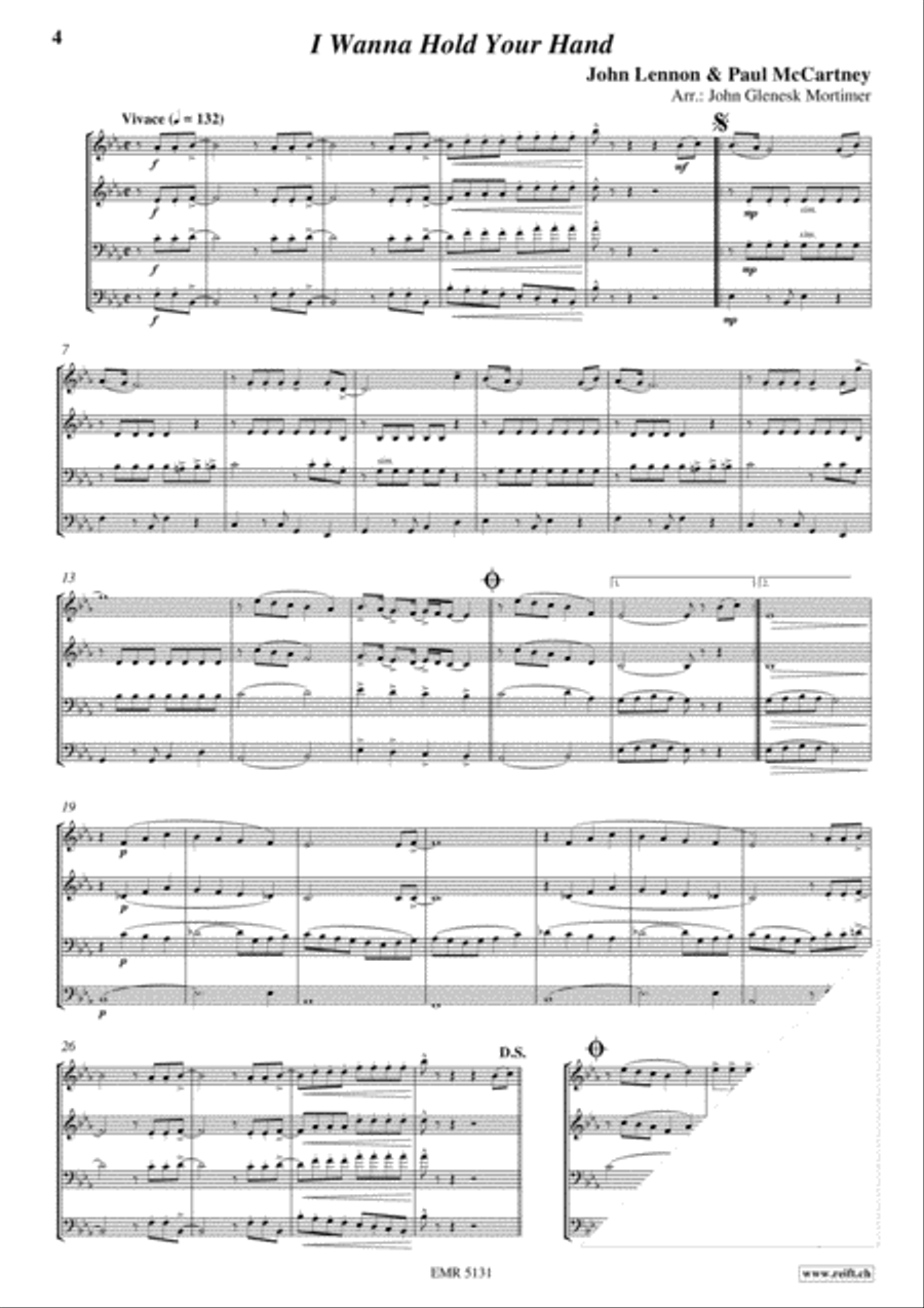 The Beatles Volume 1 Brass Quartet scores gallery preview page 4