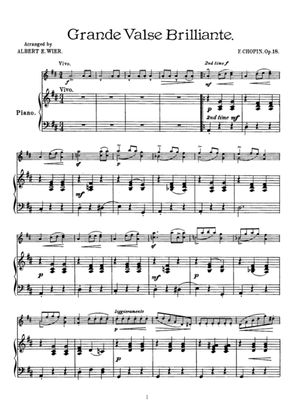 Book cover for Chopin Grande valse brillante, for Violin & Piano, VN007