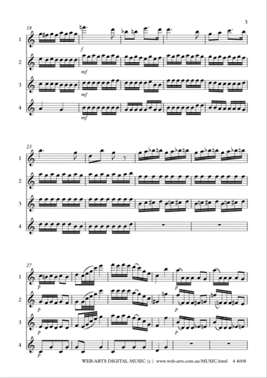 DANCE of the FLUTES from Nutcracker Suite for 4 flutes - TSCHAIKOVSKY Flute Quartet scores gallery preview page 3