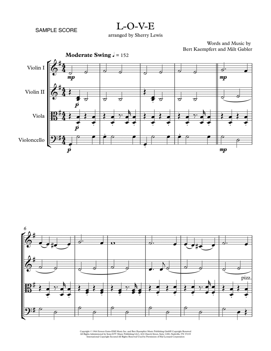 L-O-V-E String Quartet scores gallery preview page 1