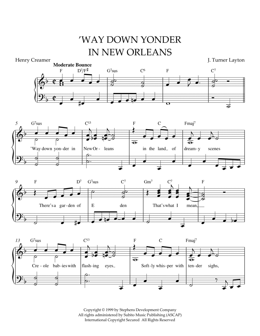 'Way Down Yonder In New Orleans