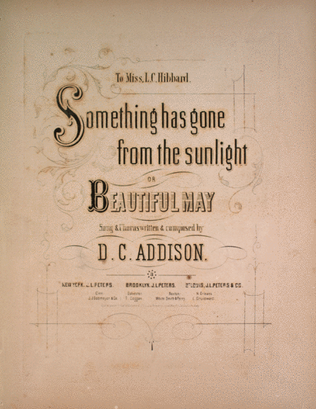 Book cover for Something Has Gone From the Sunlight, or, Beautiful May. Song & Chorus