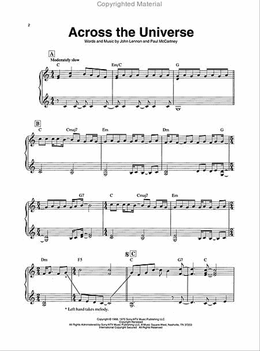 The Beatles for Folk Harp Celtic Harp scores gallery preview page 2