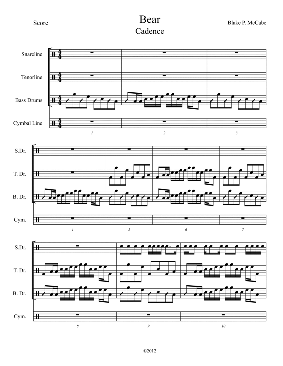 The Bear Marching Band scores gallery preview page 1