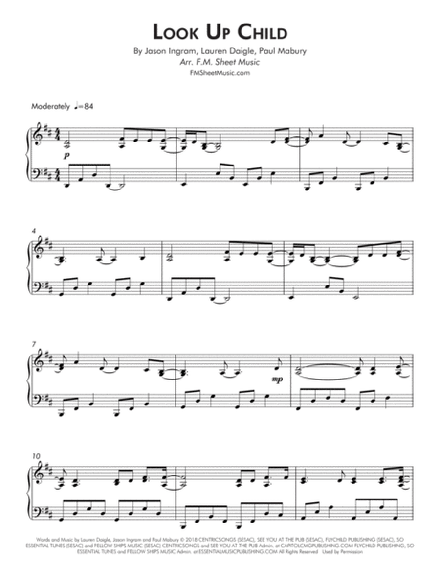 Look Up Child (Intermediate Piano) image number null