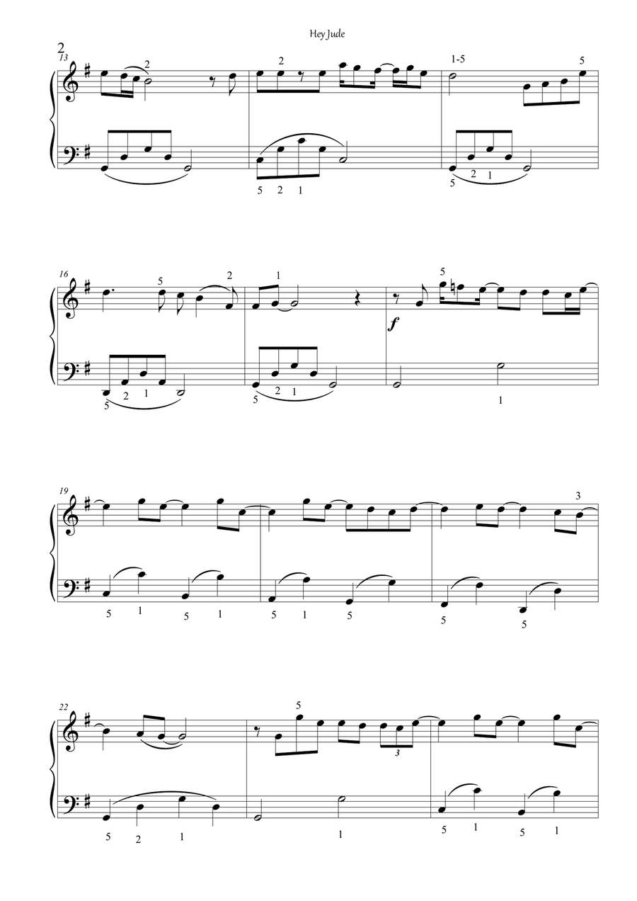 Hey Jude Piano Solo scores gallery preview page 3