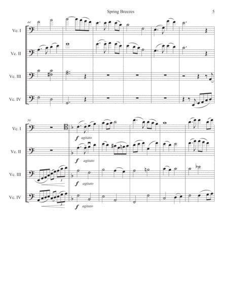 Spring Breeze (望春風) for cello quartet