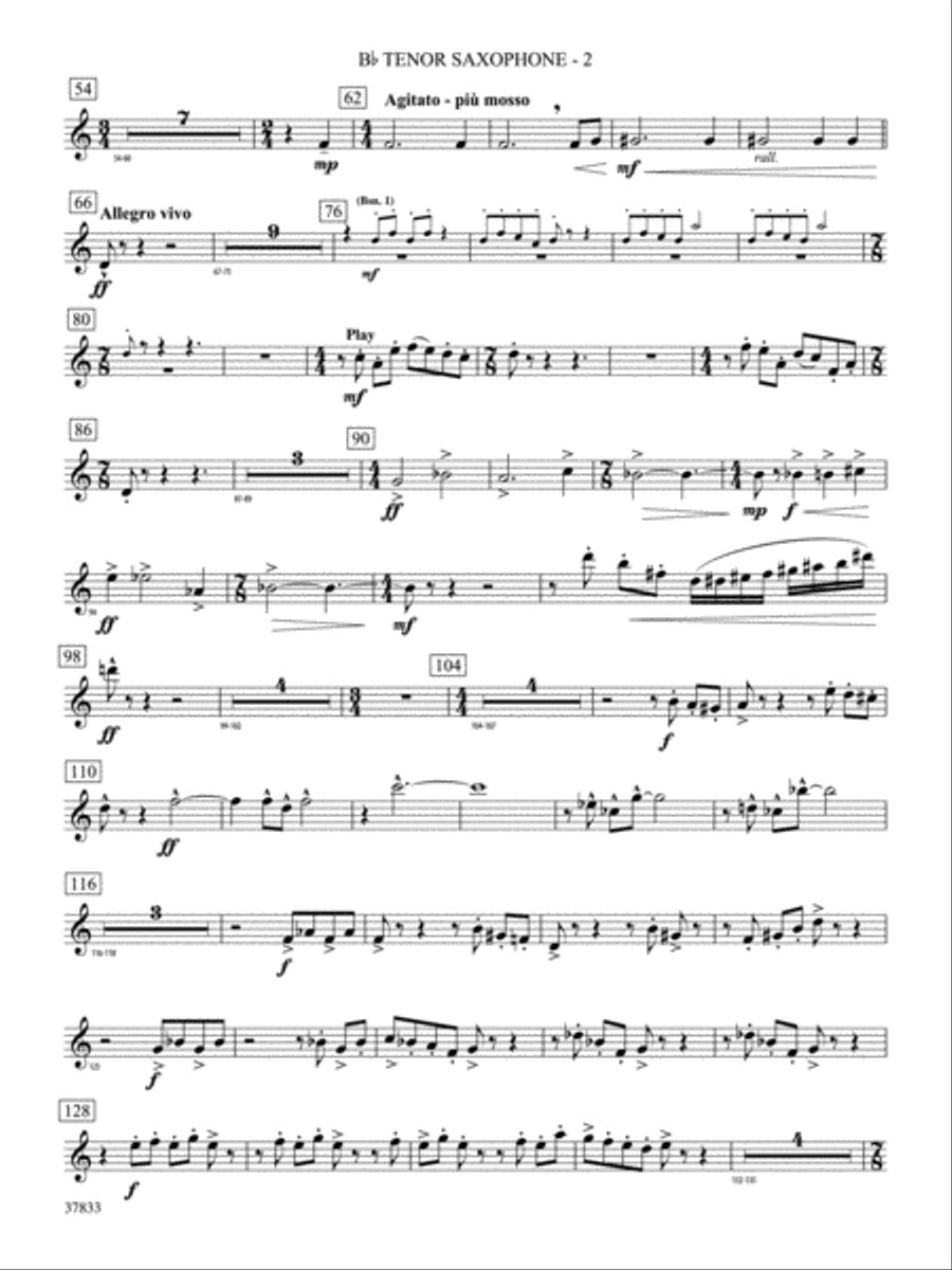Symphonic Essay: B-flat Tenor Saxophone Concert Band scores gallery preview page 2
