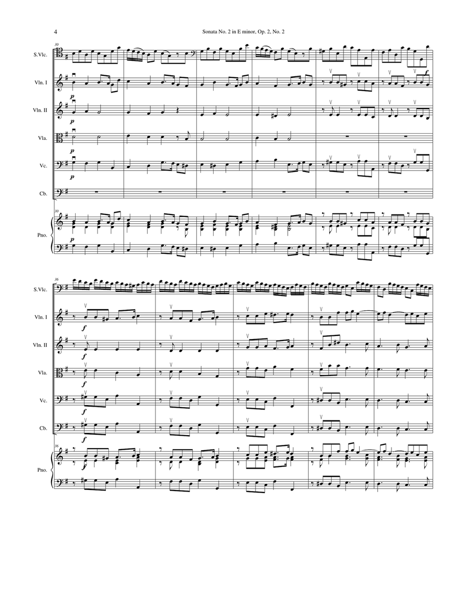 Sonata No. 2 in E Minor, Op. 2, No. 2 String Orchestra scores gallery preview page 4