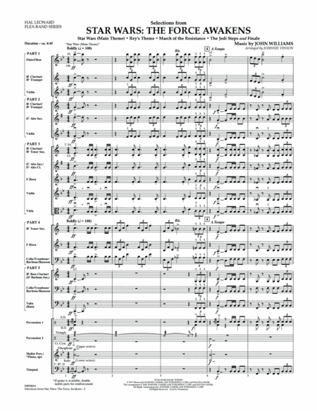 Selections from Star Wars: The Force Awakens - Conductor Score (Full Score)