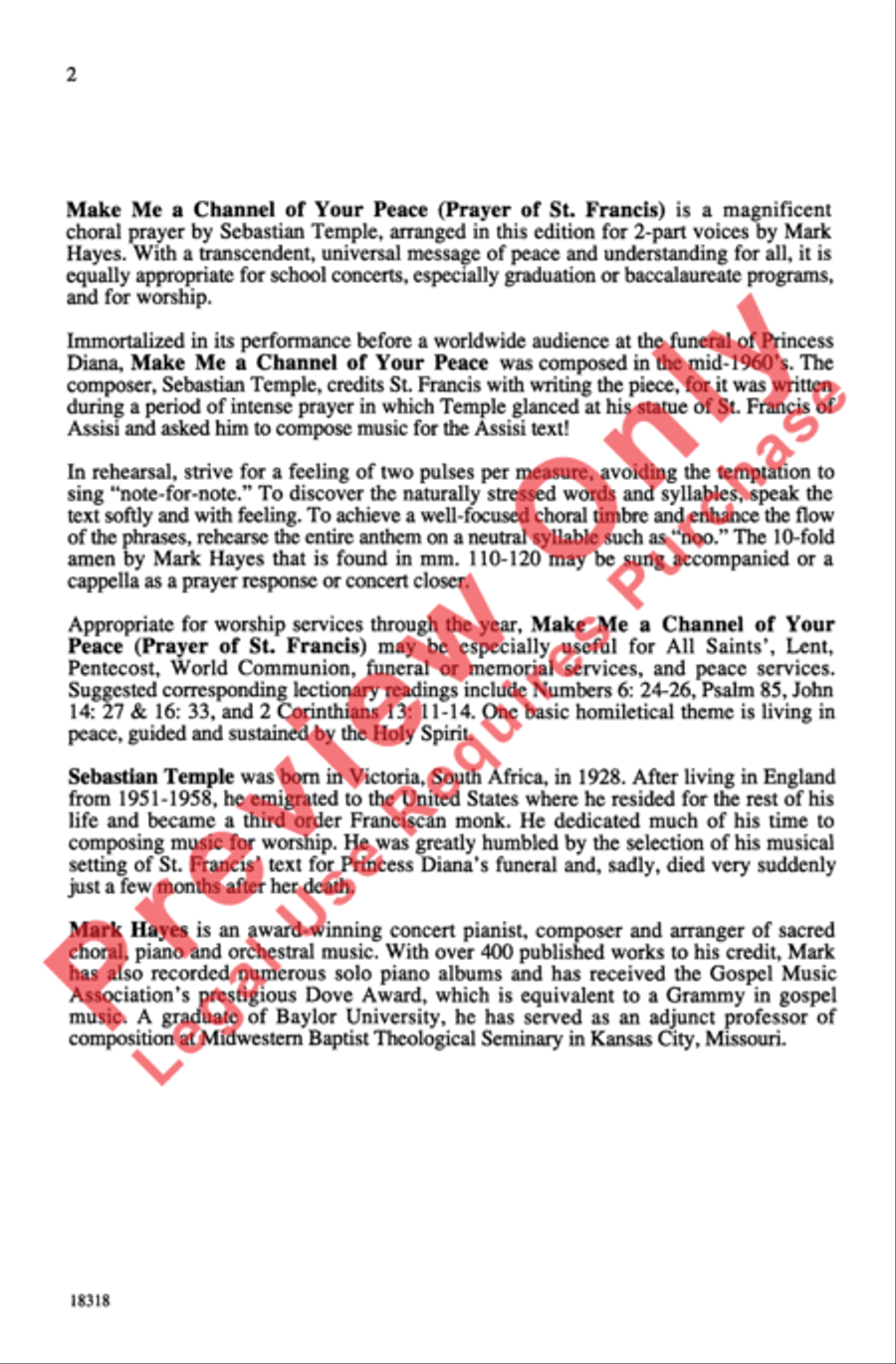 Make Me a Channel of Your Peace 2-Part scores gallery preview page 2