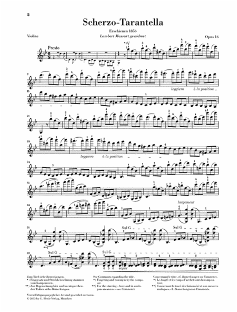 Scherzo-Tarantella in G minor, Op. 16 Violin Solo scores gallery preview page 3