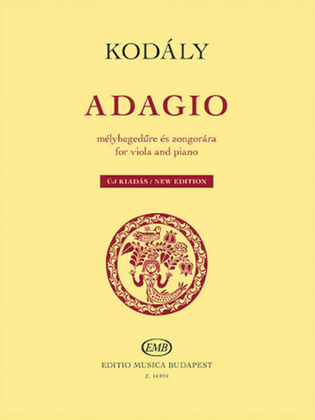 Book cover for Adagio for Viola and Piano - New Edition