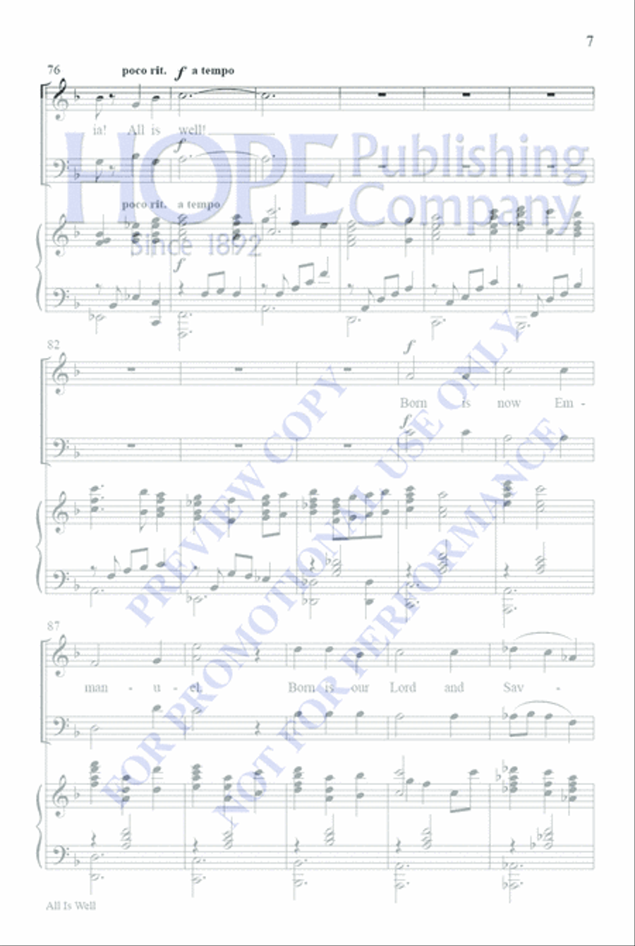 All Is Well 2-Part scores gallery preview page 7