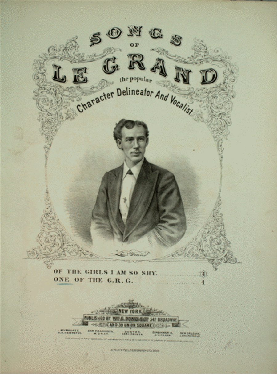 Songs of Le Grand. The Popular Character Delineator and Vocalist. One of the G.R.G Voice scores gallery preview page 1