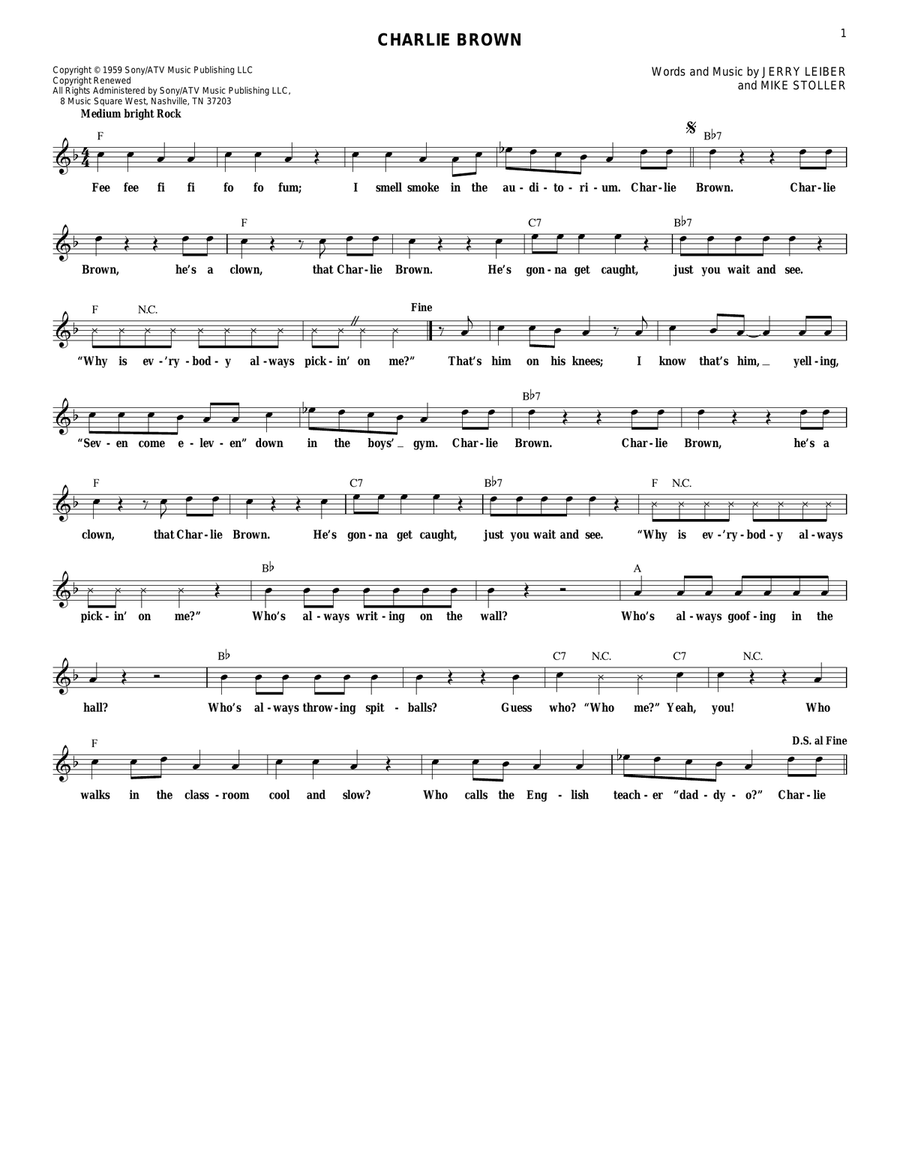 Charlie Brown Electric Guitar scores gallery preview page 1