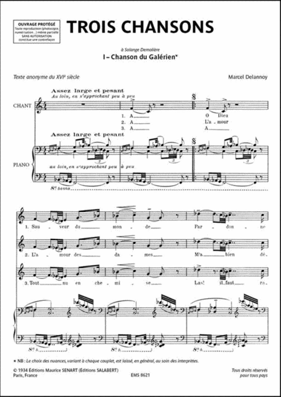 Trois Chansons Voice Solo scores gallery preview page 2