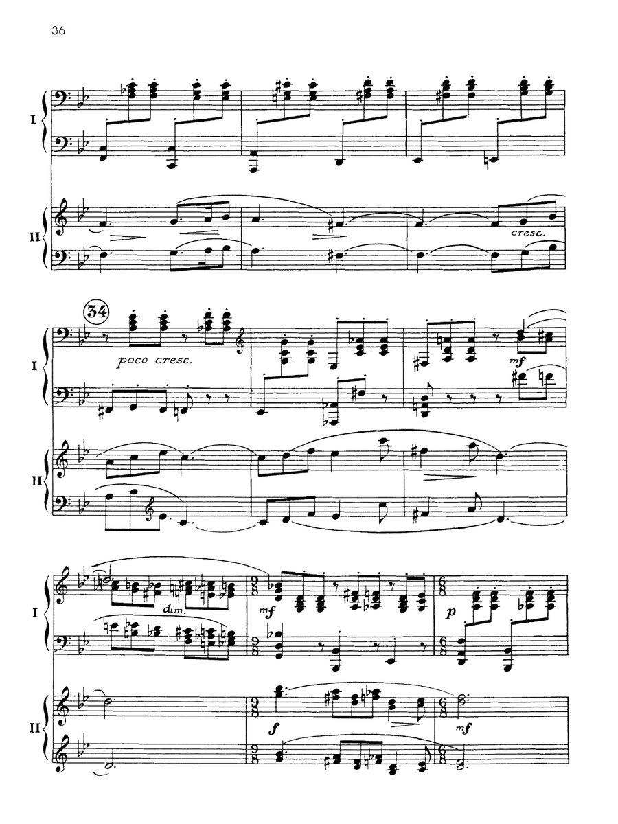 Symphonic Dances, Opus 45 - II. Andante con moto - Piano Duo (2 Pianos, 4 Hands) Piano Duet scores gallery preview page 6