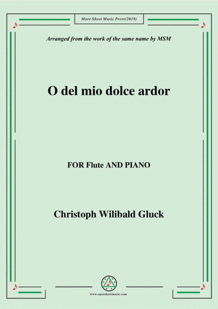Gluck-O del mio dolce ardor, for Flute and Piano image number null
