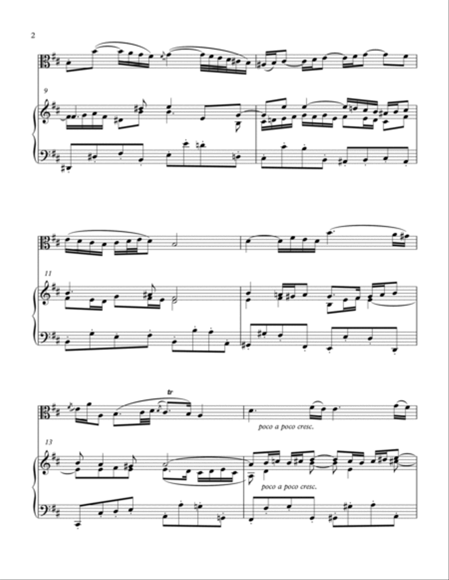 Bach - 'Air' from Suite no. 3 in D, for Viola and Piano Piano scores gallery preview page 2