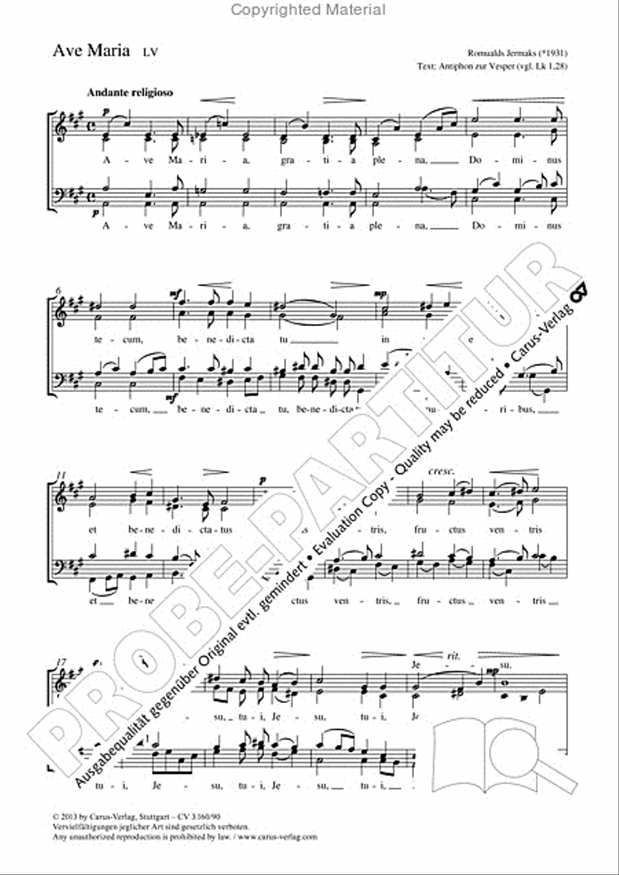 Ave Maria 4-Part scores gallery preview page 2