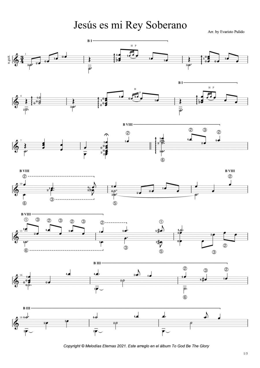 Jesús es mi Rey Soberano Acoustic Guitar scores gallery preview page 1