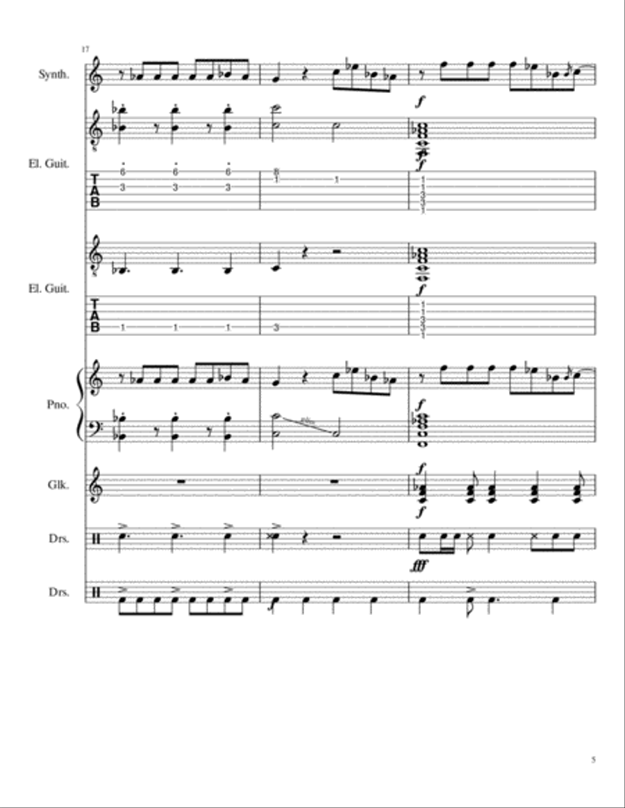 I cant fix you by the Living Tombstone Arr. Ashton Bilger Small Ensemble scores gallery preview page 5