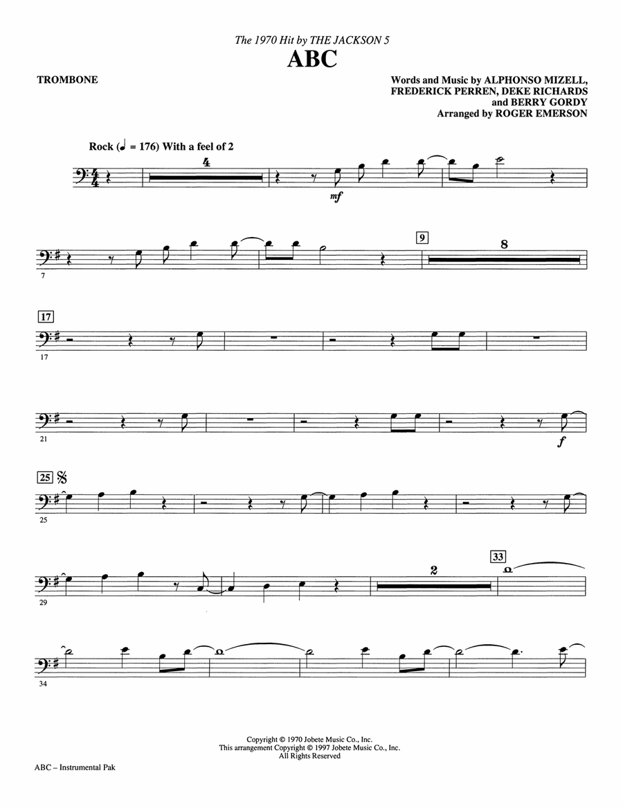 ABC (arr. Roger Emerson) - Trombone