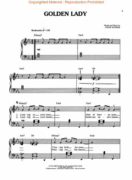 Stevie Wonder – Easy Piano Anthology